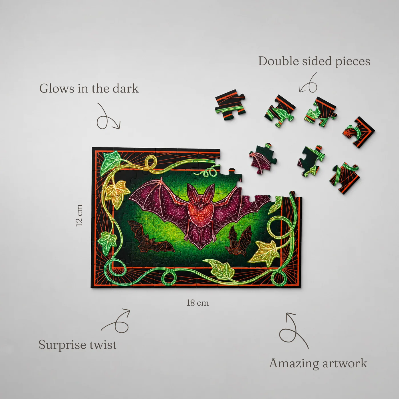 Halloween Countdown Calendar (13 x Glow In The Dark Puzzles) - Image 4