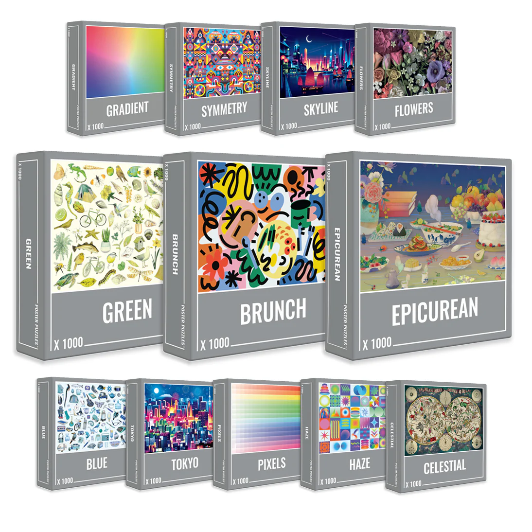 Mega 1000 Piece Puzzle Bundle (12 pack)