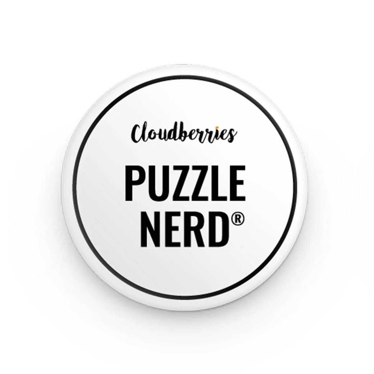 Puzzle Nerd round pin